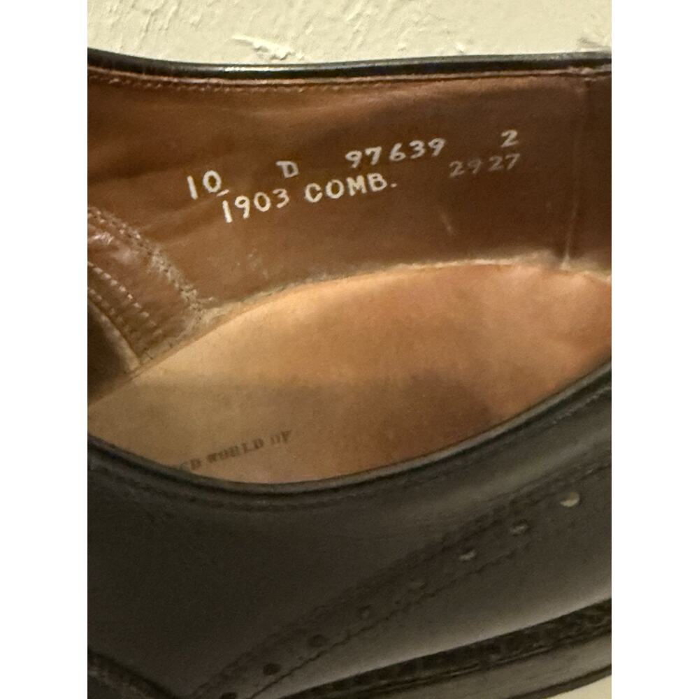 Allen Edmonds Chester Shoes Mens 10 D Wingtip Oxford Luxury Black Leather Dress - Picture 7 of 10